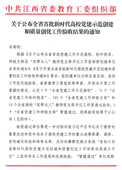 全省标杆院系 全省标杆院系